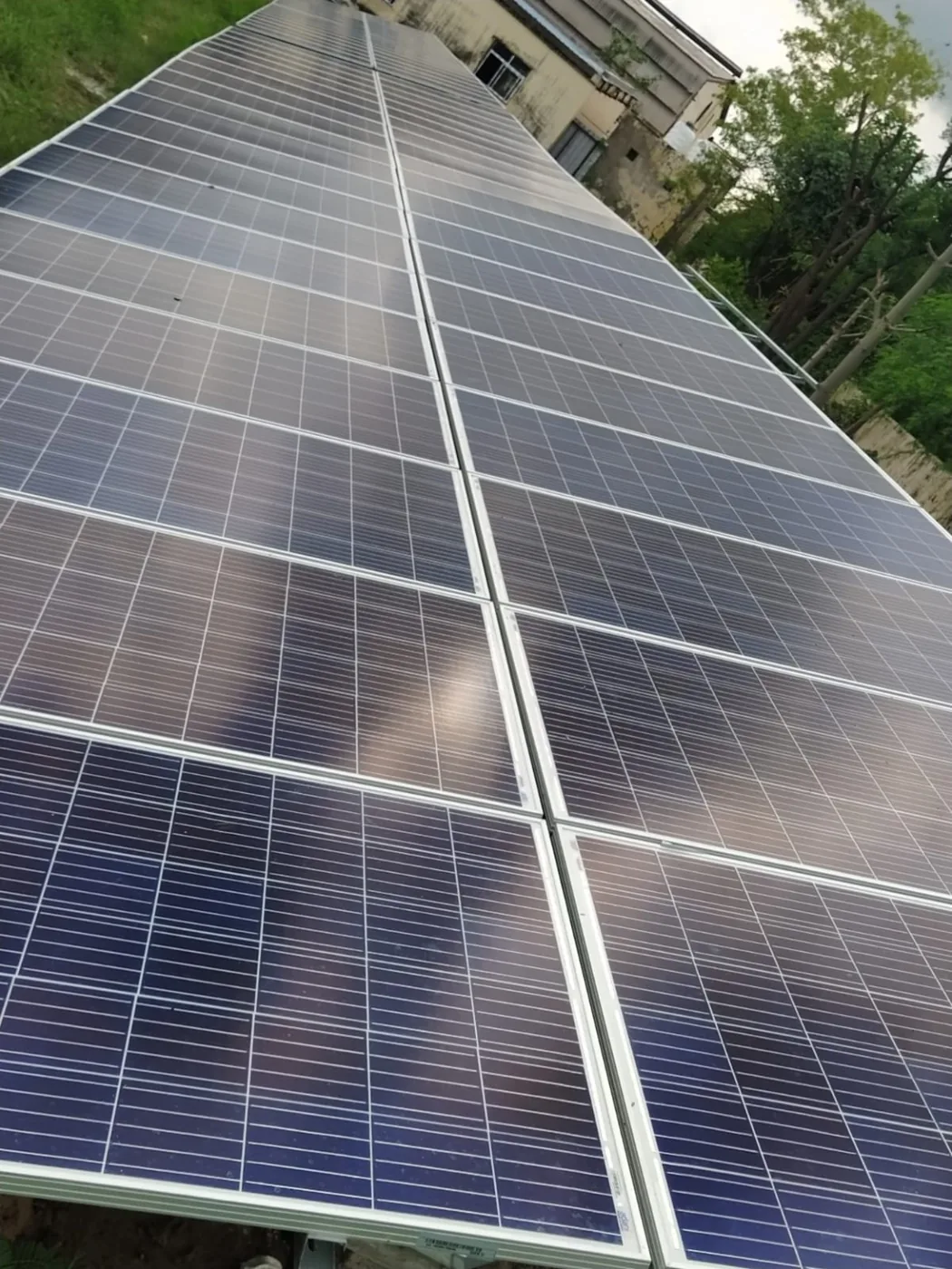 Close-up of solar panels